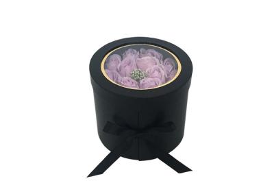 China Handmade Round Rose Flower Gift Box With Custom Print Logo / Color / UV Coating for sale