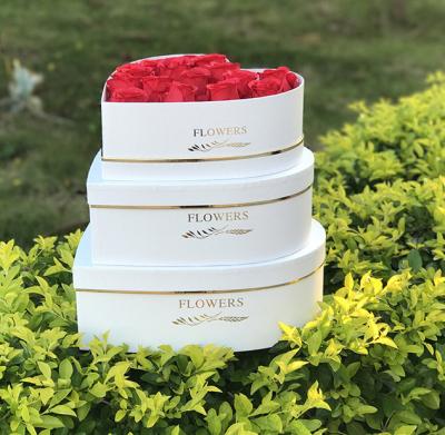 China Heart Shape Cardboard Rose Boxes With Embossing / Glossy Lamination Finishing for sale