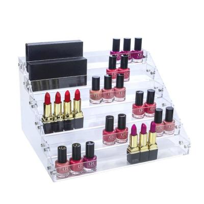 China sustainable & Environmental Friendly OEM and ODM Latest PMMA Perfume 4 Layer Clear Acrylic Nail Polish Rack Display Stand for sale