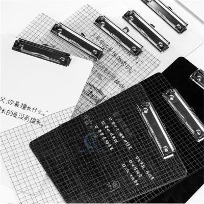 China For Office/School/Home/Restaurant High Quality Promotional Hospital Use Elastic Plastic Paperweight Small Acrylic Clipboard for sale