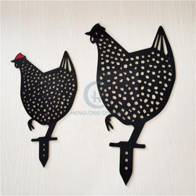 China Contemporary Strong Laser Cut Animal Shaped Black Chicken Acrylic Plastic Plastic Garden Decoration for sale