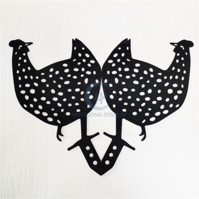 China Contemporary Popular Black 3mm Chicken Decorative Panel Ornaments Plexiglass Acrylic Garden Deko for sale