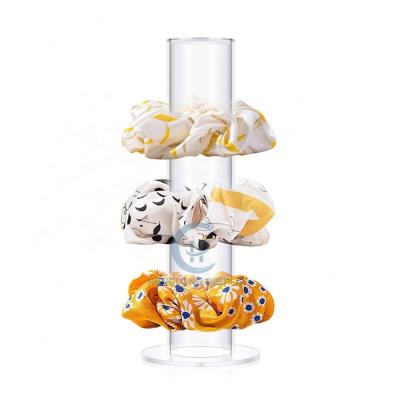 China Recyclable Wholesale Advertising Clear Perspex Doll Stand Transparent Acrylic Scrunchie Stand Thick Base for sale