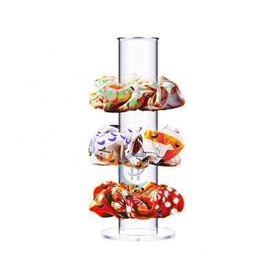 China Transparent Acrylic Scrunchie Holder Recyclable Polished Clear Perspex Scrunchies Display Organizer for sale