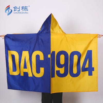 China Fashionable New Ptinted National Flag Ptinted Design Polyester Shawl Printing Cape Custom Body Flag for sale