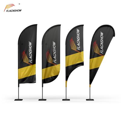 China Advertising Flag Custom Double Sided Outdoor Advertising Flag Banner Stand Sail Beach Teardrop Feather Flag Banner for sale