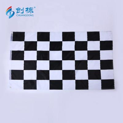 China Digital VOLANTE Printing Custom Size Custom Logo Polyester Fabric Checkered Black And White Checkered Racing Flag for sale