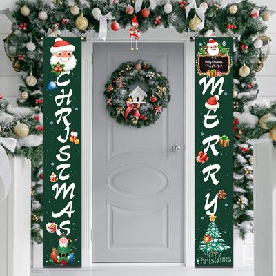 China China Flying Factory Quickly Deliver To Custom Design Christmas Door Decorations Christmas Couplets Hanging Merry Christmas Banner for sale