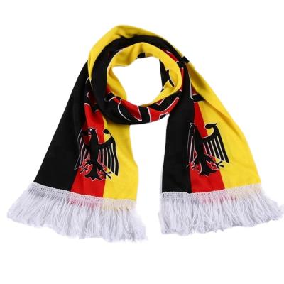 China Others Scarves Polyester Custom Logo Knitted Polyester Scarf Sports Football Fan Scarf for sale