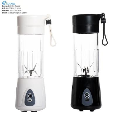 China Car USB Rechargeable Smoothie Blender Travel Bottle Six Portable Six Blades With OEM Spare Parts 380ml Plastic Free Dip BL 216 380 for sale