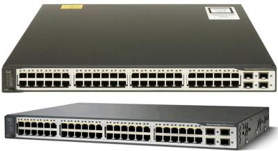 China Interruptor estándar WS-C3750V2-48TS-S de la capa 3 del interruptor de red de SFP Cisco en venta