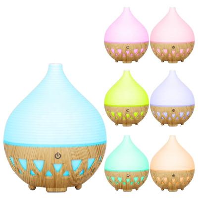 China Commercial/Household/Hotel/New Design Mini Wood Grain Oil Ultrasonic Yoga Humidifier 130ml Colorful Cool Mist Essential Oil Air Aroma Diffuser 5V USB Charging LED for sale