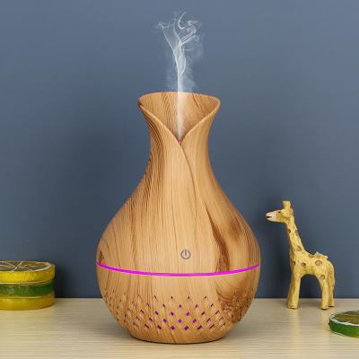 China Commercial/Household/Hotel/Electric Aroma Yoga Essential Oil Diffuser Ultrasonic Air Humidifier Wooden Grain Led Lights Aroma Diffuser For Home for sale