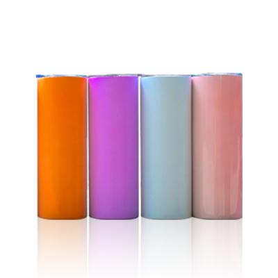 China Disposable USA Warehouse Double Wall Stainless Steel Vacuum Bottles Color Change Tumbler 20 Ounce UV Sublimation Change for sale