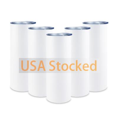 China Sustainable USA Warehouse Big Wall Stainless Steel Double Stock 20 oz Lean 20 oz White Sublimation Tumbler for sale