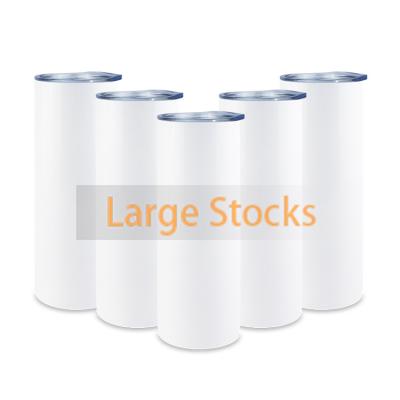 China Large Lean Double Wall Insulated Sublimation Sublimation Viable 20 Ounce Water Bottle Stainless Steel Tumblers With Straw for sale