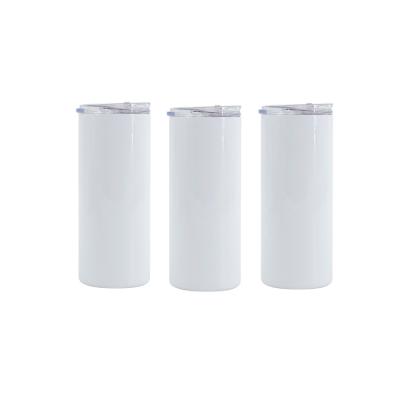 China Wholesale Sublimation 12oz Double Wall Stainless Steel Viable Strong White Lid Tumblers White Camper Mug for sale