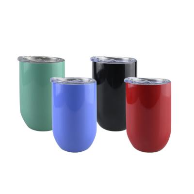 China Wholesale 12oz Disposable Smoothie Cups Sublimation Blanks Colored Stainless Steel Tumblers Red Green Blue Black Volume With Lid for sale