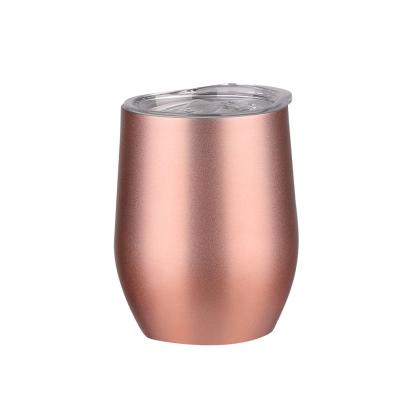 China Wholesale Disposable Wine Vase Forma Huevo Acero Scam Tapa Shade Wine Tumblers With 12 Ounce Stainless Steel Pink Lid for sale