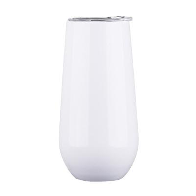 China Double Wall 6oz Viable Insulated Sublimation Stainless Steel Champagne Flute Stemless White Wine Tumblers for sale