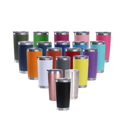 China Wholesale 20oz Viable Regular Tumbler Double Wall Coffee Mug Insulated Customize Car Vacuum Tumbler With Lid And Straw for sale