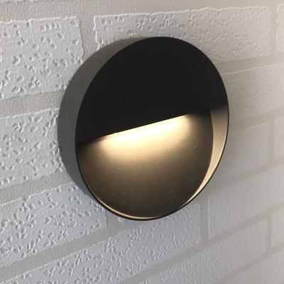 China Modern Outdoor Waterproof Corridor Lighting 3W Recessed Aluminum Foot Lamp Round LED Wall Stair Step Light for sale