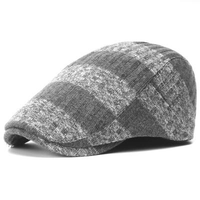 China Wholesale Men Beret Hat New Autumn Winter Stripe Knitted Cotton Hat for sale