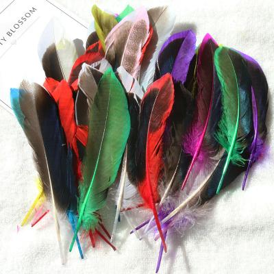 China Featival Decoration Headdress Garment Decoration Sell Natural Dyed Duck Green Duck Hair Pieces Wild Duck Hair Accessories 10-15cm /20/pack for sale