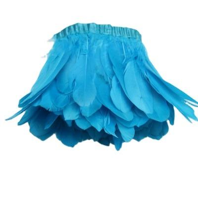 China Clothing Accessories Quality Goose Feather With Edge 15-20cm Big Floating Feather Fabric With Edge Clothing Accessories for sale