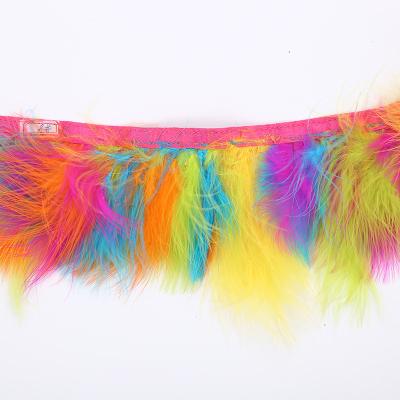 China Crafts Feather Blood Vessel Flannel Band 8-10cm Color Turkey Feather Wholesale DIY Design Skirt Collar Accessories For Sale for sale