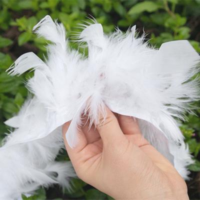 China Opens 8-10cm/1M Turkey Feather Cloth DIY Strip Clothing Accessories Decoration Materials for sale