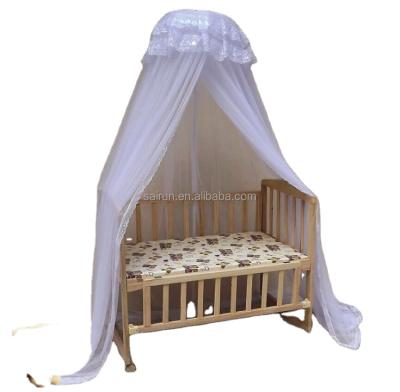 China 2019new Style Folded Round Baby Crib Playpen Mosquito Net With Brackets Stand for sale