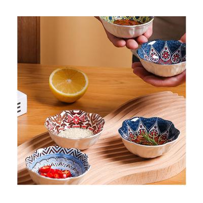 China Sustainable Wholesale High Quality Japanese Snack Dish Ceramic Soy Sauce Vinegar Seasoning Dish for sale