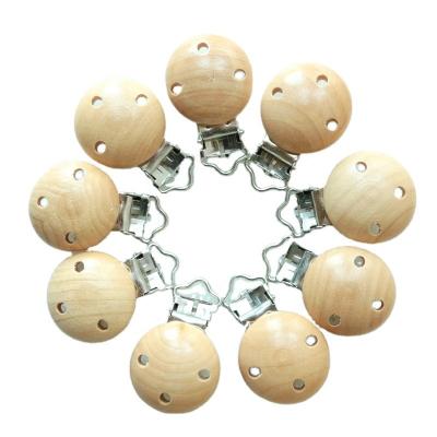 China Soft Toy Custom Natural Xanthorroea Round Pacifier Wooden Clip Teether Shape Baby Accessories For Baby Teethers for sale