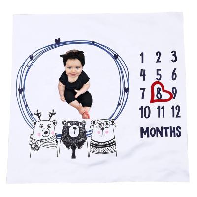 China 100x100 Super Soft Anti-pilling Large Baby Fleece Photography Backdrop Props Newborn Monthly Milestone Blanket for sale