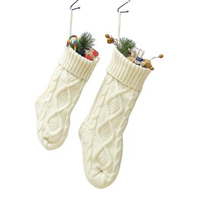 China 100% Acrylic Knitted Christmas Stocking Santa Claus Christmas Candy Gift Bag Decoration Bags Kids Christmas Stockings for sale