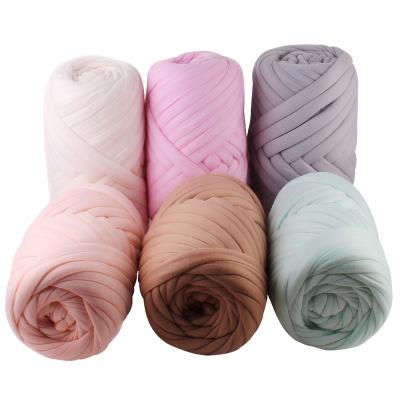 China Fancy Yarn 2cm Machine Washable Super Giant Bulky Jumbo Machine Vegan Cotton Tube Braid Yarn For Arm Knitting for sale