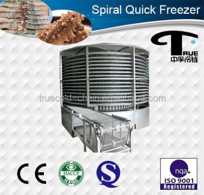 China Best price 12 and economical spiral freezer/industrial fish IQF spiral tunnel shrimp seafood freezer for sale