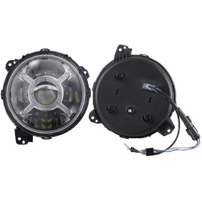 China EMC inside lights led headlight for car and truck high power 100w double beam with 7inch DRL black white headlight for sale