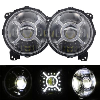 China EMC Inside Super Bright Led Light High Power 100W With 9 Inch High Low Beam DRL 6000K Round Led Lights for sale