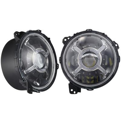 China EMC inside lights led headlight for car and truck high power 100w double beam with 7inch DRL black white headlight for sale