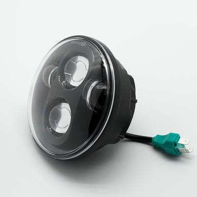 China EMC Inside No Electromagnetic Interference Best Selling Round Led Headlights 40W IP67 6000K Aluminum Housing Black 5.75