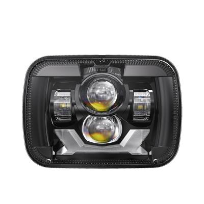 China LED Headlight LED Headlamp For MJ XJ YJ With Double Beam DRL Turn Signal DOT IP67 85 Watt 5x7 Inch Square Headlamps for sale