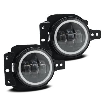 China Super bright 4inch led fog lights led fog lights for offroad 30w round with halo drl and angel eye dual colors fog lights for sale