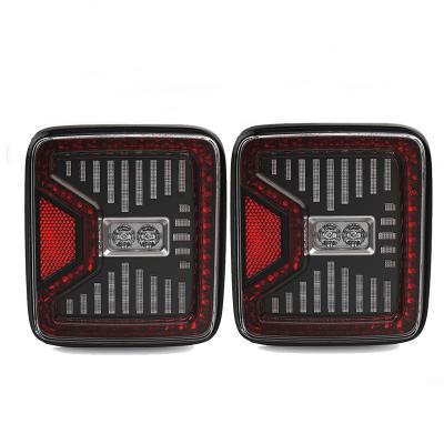 China Car Led Car Tail Light Red Tail Brake Light Suitable For Off-Road Vehicles DC 12V 24V ABS JL Square Led Tail Lights for sale