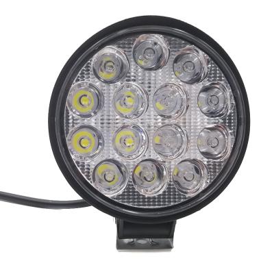 China Car Accessories For Truck SUV 6500 Lumens 42w Round 14 Led Spot Work Light Off Road Running Light WL001-42W-22MM for sale