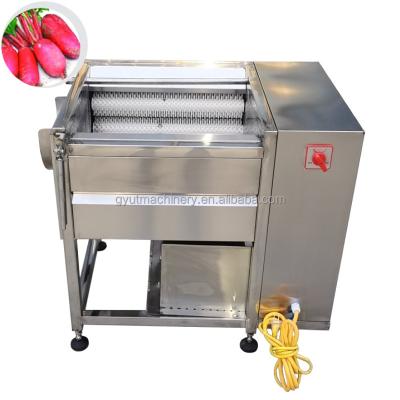 China Easy Operation Cassava Carrot Potato Washing Skin Cleaning Washing Machine And Gentle Peeling Cutting Machine for sale