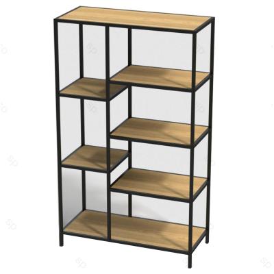 China Hot Selling Modern Living Room Furniture Display Rack Metal Shelf Modern Tiered Wooden Book Shelves for sale