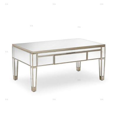 China Extendable Silver Table Drawer Living Rectangle Luxury Coffee Table Mirror Coffee Tables for sale