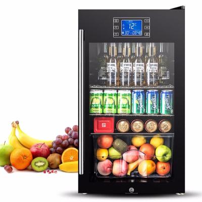 China 2018 Design 2018 Black Beautiful Eco-friendly/Healthy 12 Box Beverage Beer Cooler Smart Freestanding Wine Cooler With LCD Display for sale